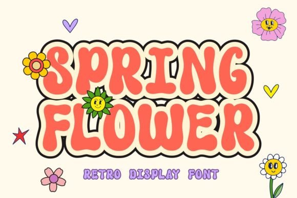 Spring Flower: A Retro Display Font for Editorial Layouts